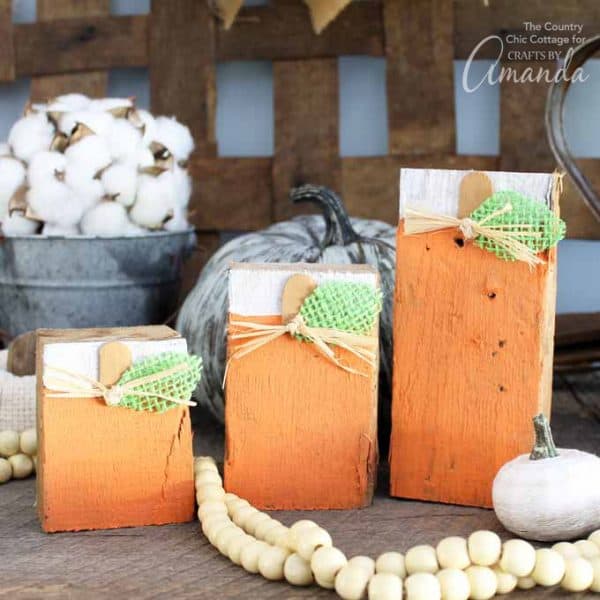 Reversible Scrap Wood Pumpkins: an easy DIY project for fall AND winter!