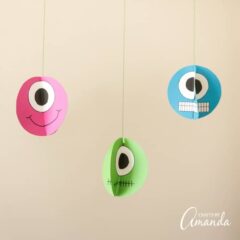 Twirling Paper Monsters: fun decoration for Halloween or a monster party!