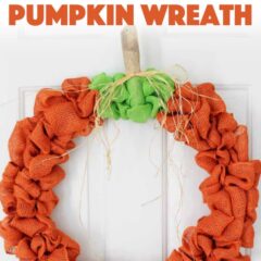 This burlap pumpkin wreath is perfect for fall & all the way through Thanksgiving. You can also use this to make a plain burlap wreath to embellish however! #burlap #pumpkincrafts #pumpkin #wreath #diywreath #falldecor #fall #fallwreaths #burlapcrafts #thanksgivingcrafts