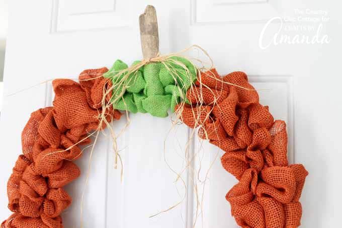 burlap pumpkin wreath