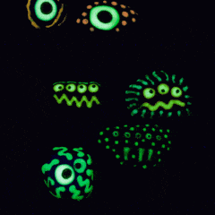 Make glow in the dark monster rocks this Halloween for some spooky fun!