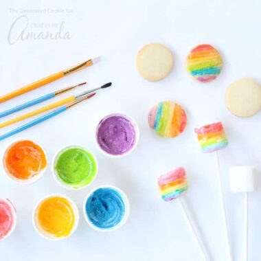 This colorful marshmallow edible paint takes minutes to whip up and can be used to decorate cookies, marshmallows, bread, and even plain old paper.