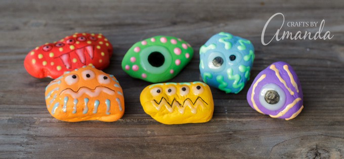 Glow in the dark monster rocks