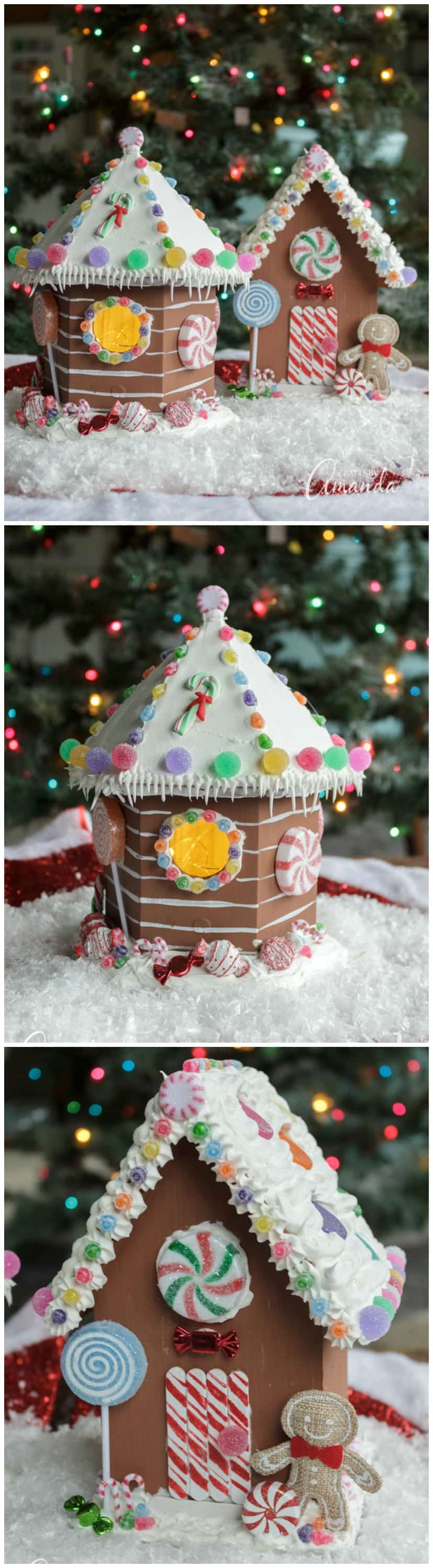 Learn how to make an adorable non-edible birdhouse gingerbread house to decorate your home for Christmas! Use it year after year! #gingerbread @gingerbreadhouse #christmascrafts #christmas