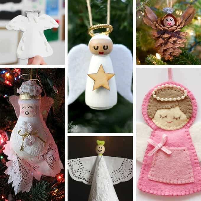 collage of angel crafts for christmas