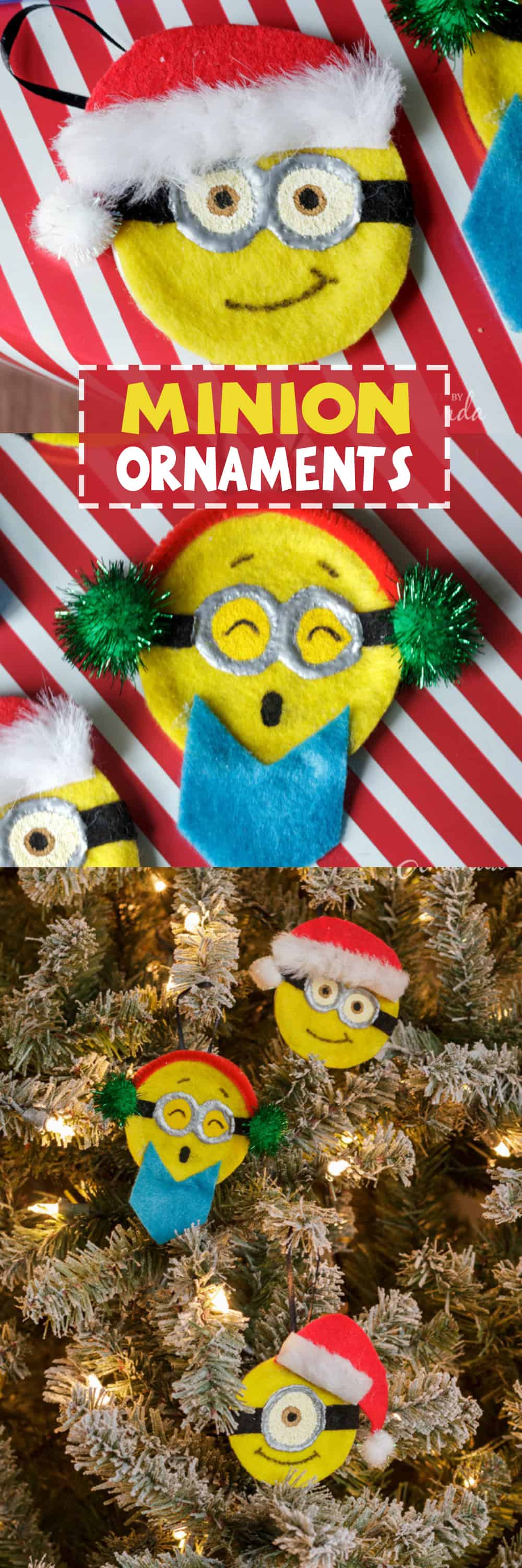 Turn ordinary canning lids into adorable minion ornaments for Christmas! A fun project to do with your minion loving kids this winter break!