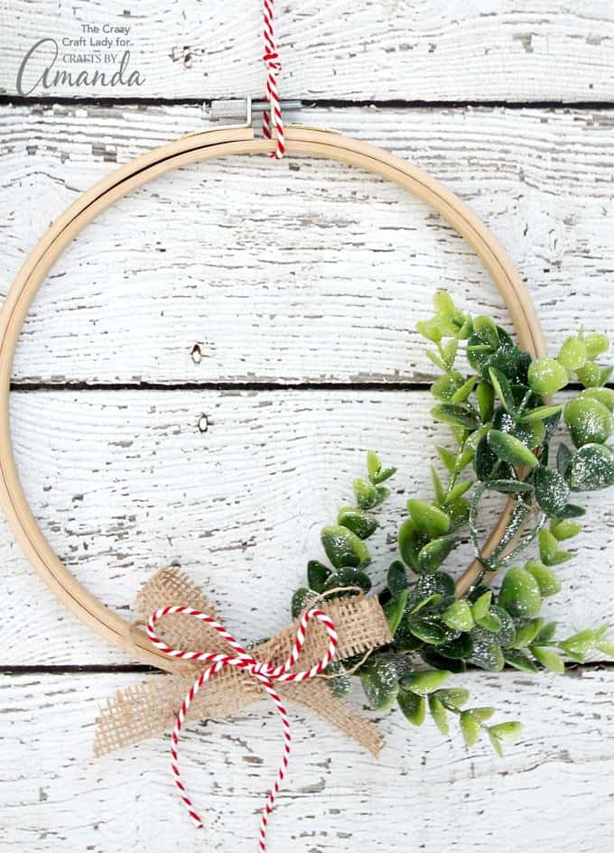 Winter Greenery Embroidery Hoop Wreath