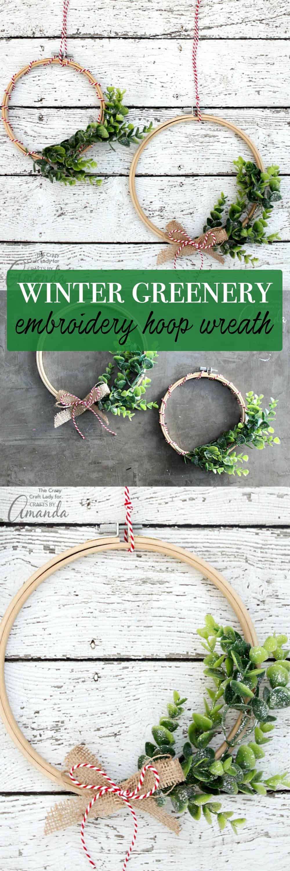 Winter Greenery Embroidery Hoop Wreath an easy and beautiful wreath!