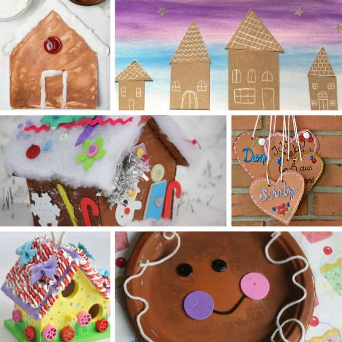 kid friendly gingerbread crafts collage