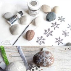 Painted Rock Snowflakes: an easy winter craft anyone can do