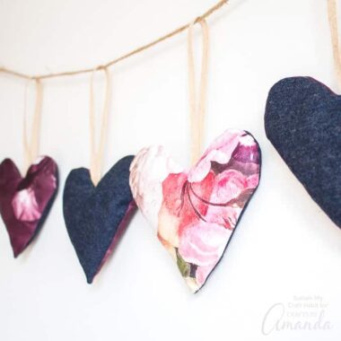 Set the mood for love with this project idea. Using some leftover scrap fabric, we'll show you how to make a beautiful DIY heart garland.