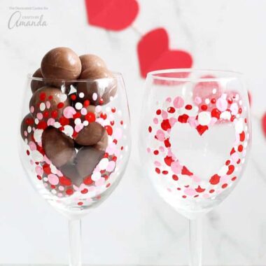 This how to paint wine glasses project makes a great heart day gift packaged with a bottle of wine or chocolates or keep them to fill and share with your own love.