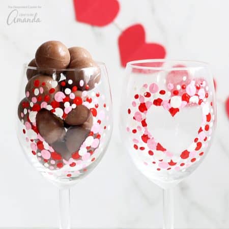This how to paint wine glasses project makes a great heart day gift packaged with a bottle of wine or chocolates or keep them to fill and share with your own love.