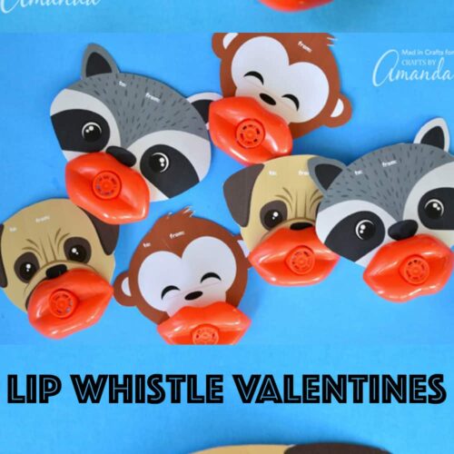These funny lip whistle valentines are a fun printable that allow even the youngest students to share silly valentines with their classmates.