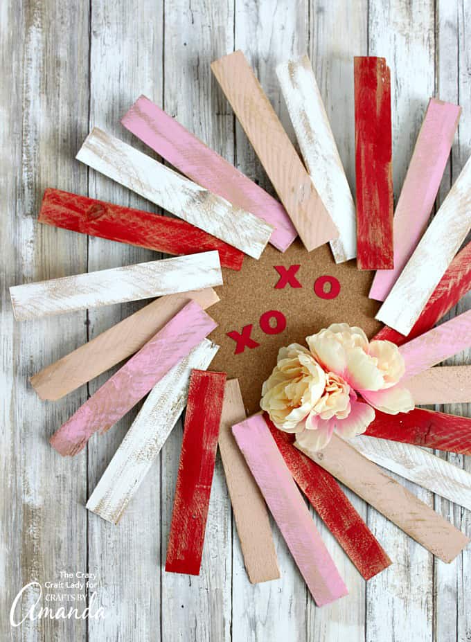 Easy valentine's day wood shim wreath