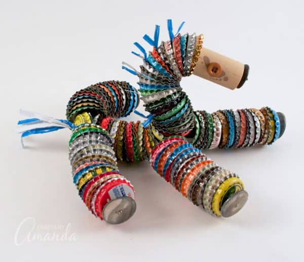 Bottle Cap Horse a great recycled craft using bottle caps!