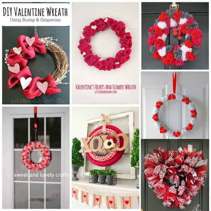 12 Easy To Make Valentine Wreaths + Door Hangers