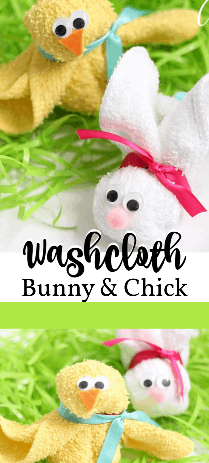 Washcloth Bunny and Chick: an adorable craft for a baby ...