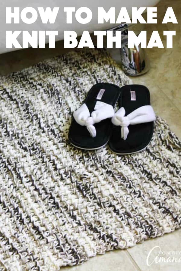 Knit Bath Mat try your hand at this easy bamboo stitch to make a DIY rug!