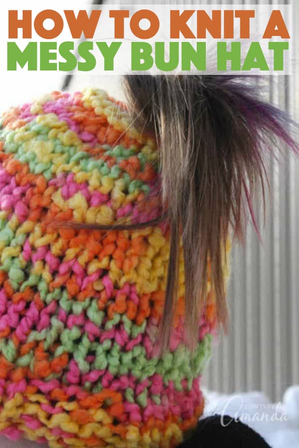 How to Knit a Messy Bun Hat