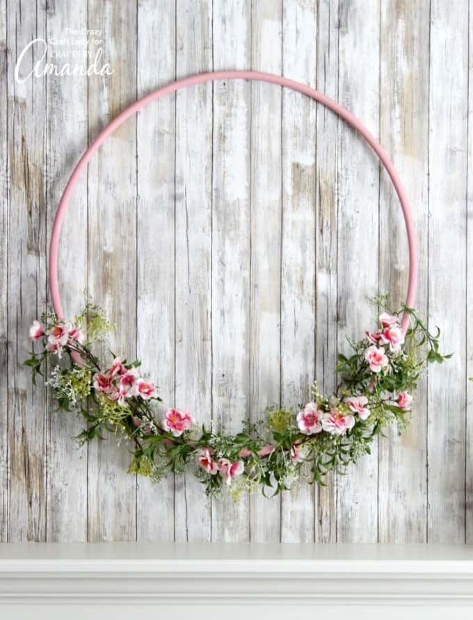 Hula Hoop Wreath for Spring