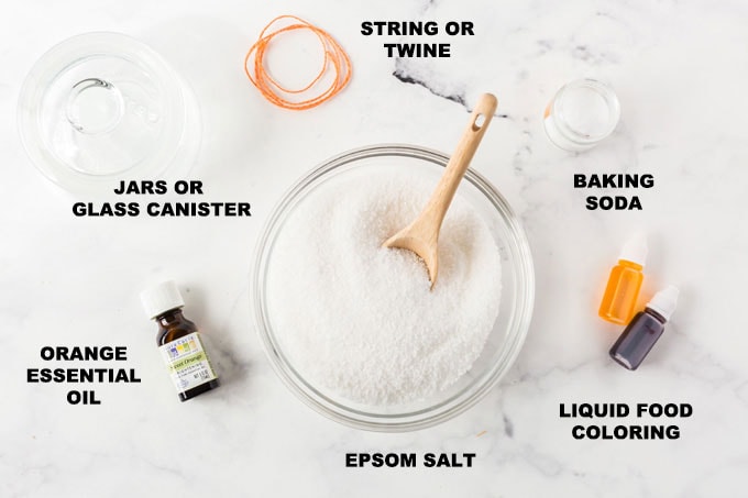 ingredients needed for making orange bath salts