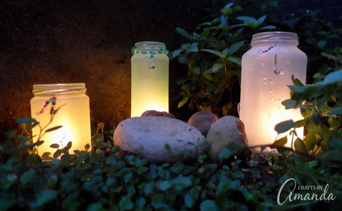 Glowing Beaded Frost Luminaries