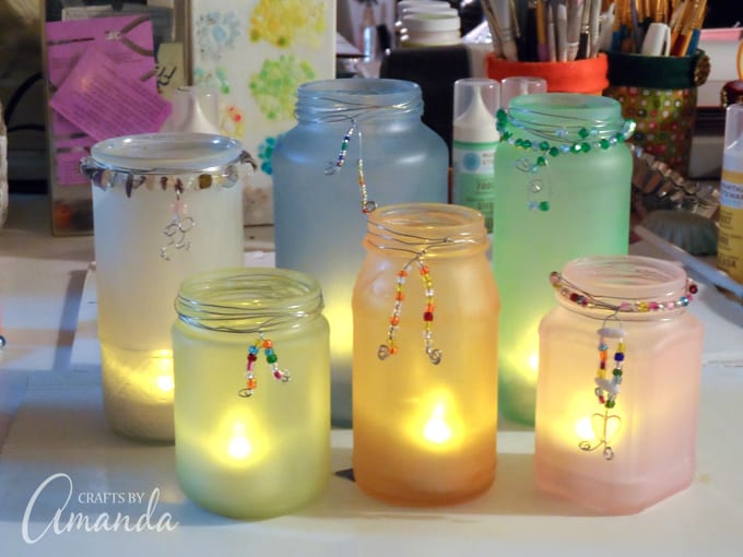 Making beaded frost luminaries