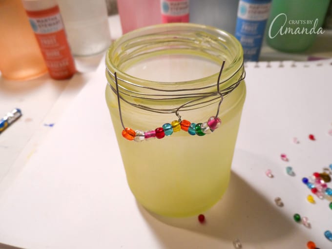 How to make beaded frost luminaries step 4