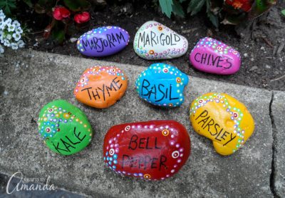 Rock Garden Markers: paint rocks to make markers for your plants