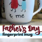 father's day fingerprint mug pin image
