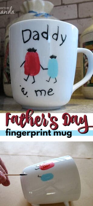 Father's Day Mug: Daddy & Me Fingerprint Coffee Cup