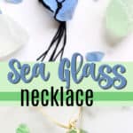 macrame sea glass necklace pin image