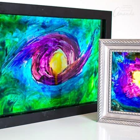 This kid-friendly DIY stained glass project is fun for adults and kids alike making it an out of this world creative craft idea.