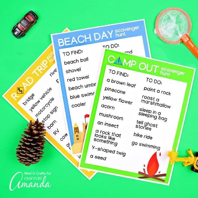 printable sheets fro scavenger hunt