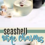 seashell wine charms pin image
