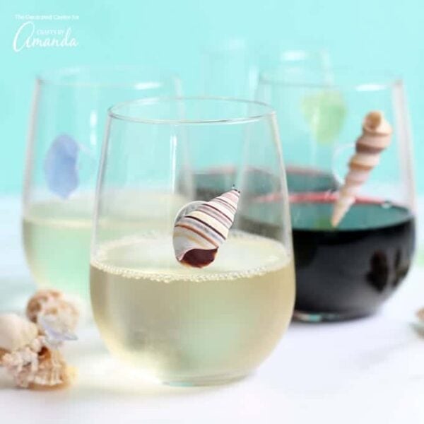 Seashell Wine Charms an easy summer craft for adults!
