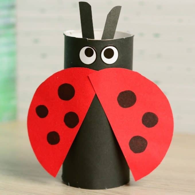 ladybug made from cardboard tube