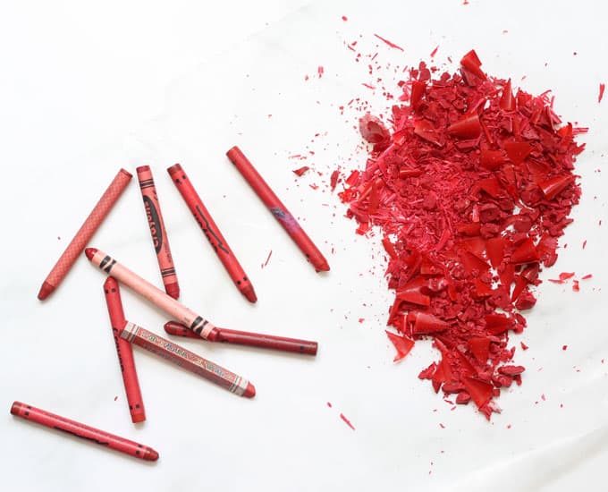 Finely chopped red crayons