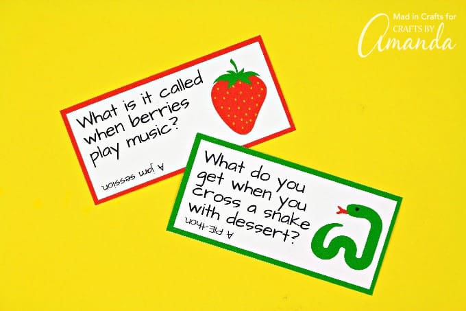 Funny printable lunchbox joke cards