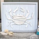 Next time your at the beach, don't forget to collect some driftwood for making your own crab coastal decor, like this driftwood crab wall art!
