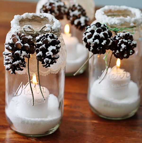 SNOWY PINECONE LUMINARIES