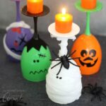 These Halloween wine glass candles are perfect for DIY Halloween decor or for your Halloween party centerpiece.
