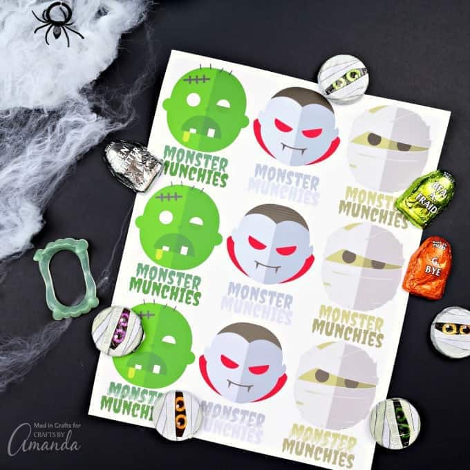 Monster Munchies printable stickers