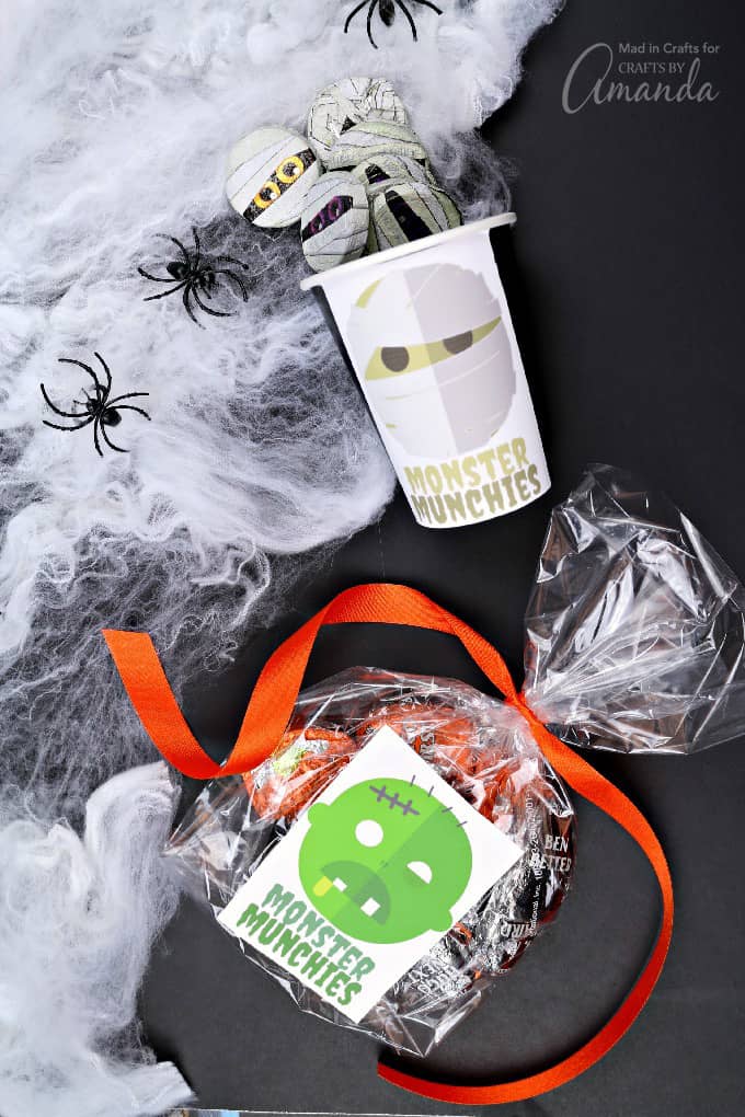 Printable Monster Stickers for Halloween Treat Bags