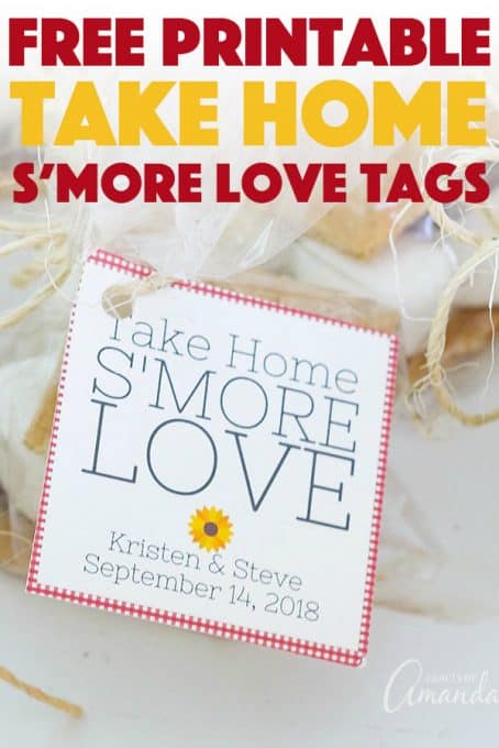 Take Home S'more Love: Printable s'more party favor bags, bridal shower