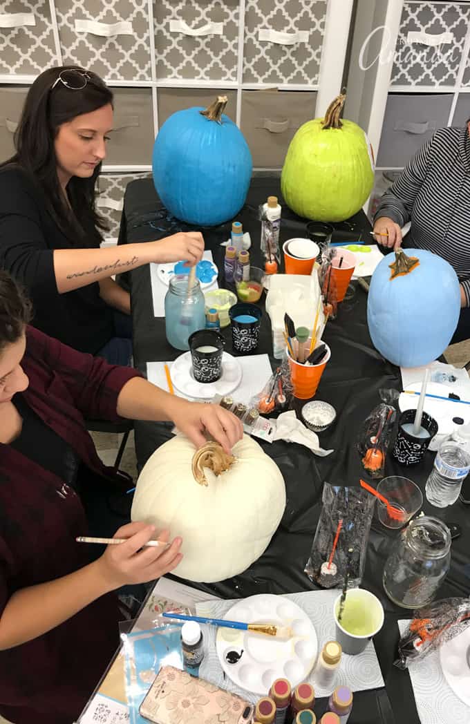 painting pumpkins