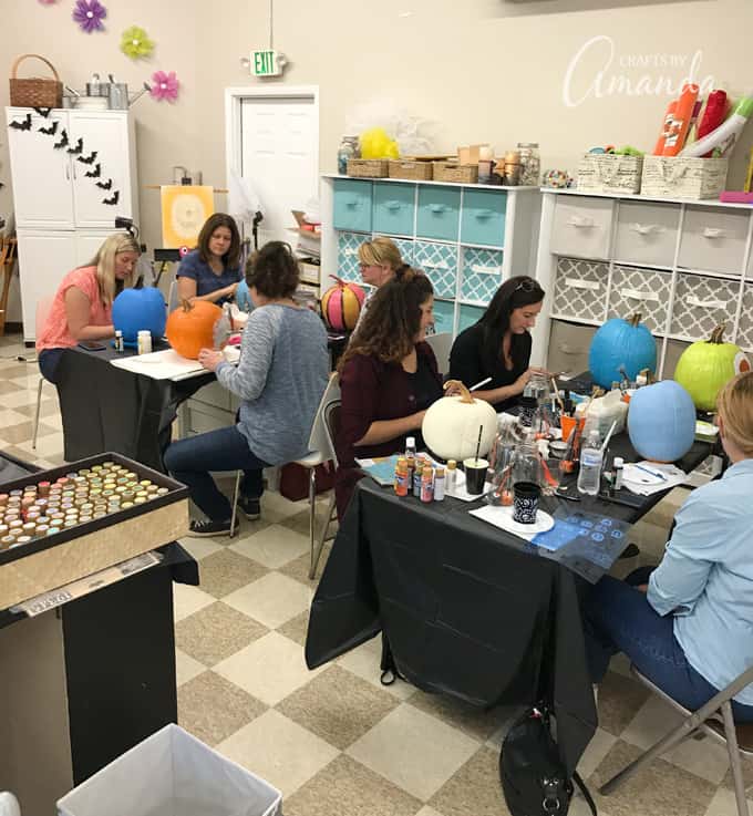 painting pumpkins