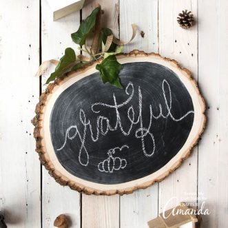 reversible wood slice pumpkin chalkboard