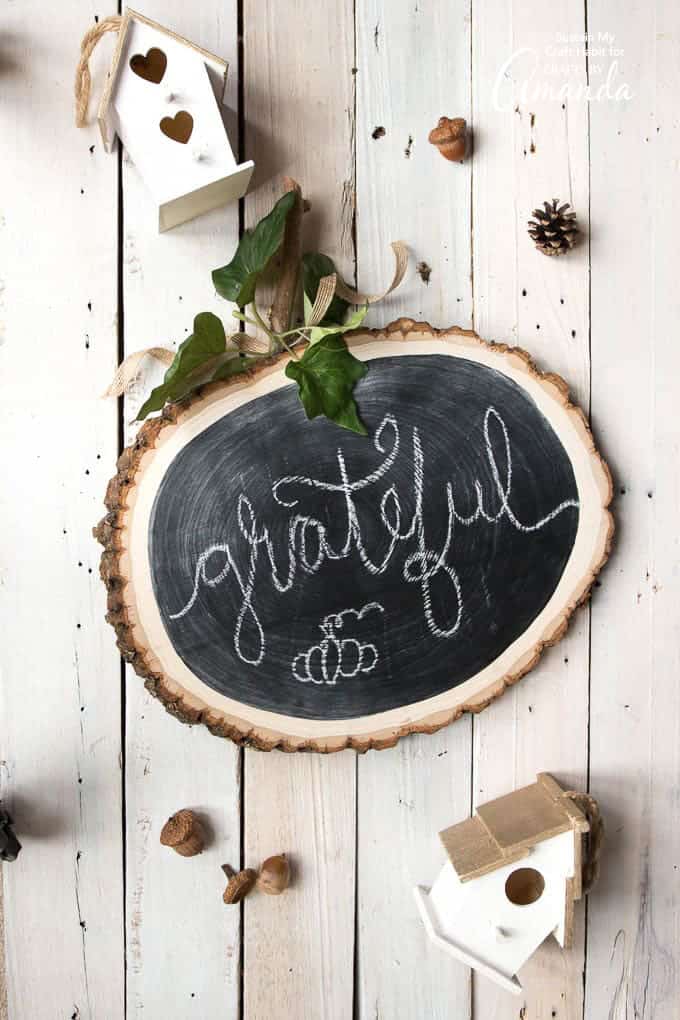 Wood Slice Pumpkin Chalkboard 